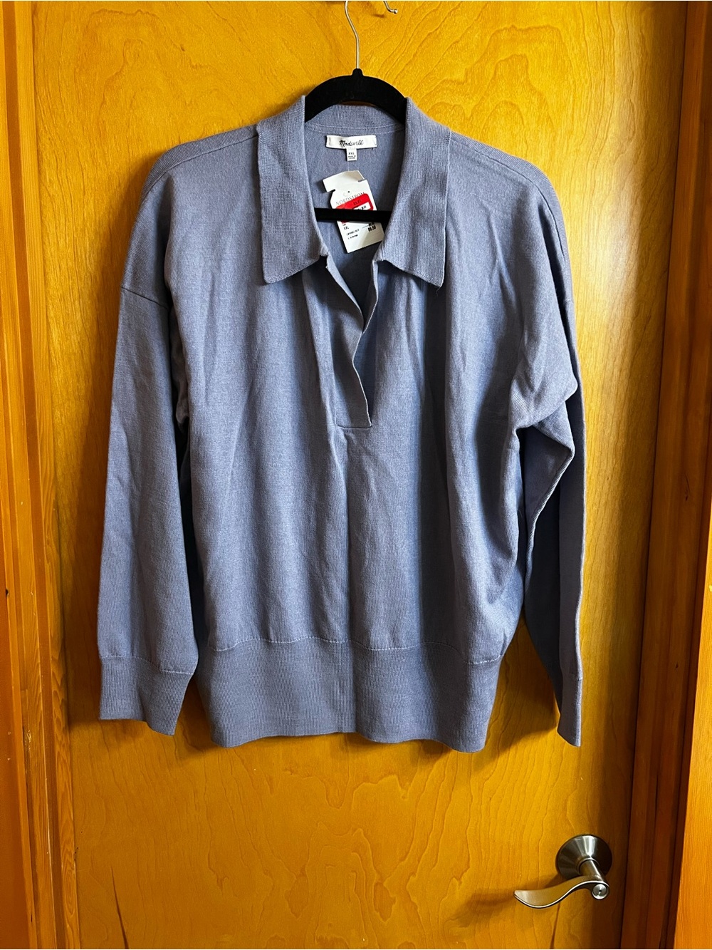 Madewell Women’s Collared V-Neck Sweater - Light Blue